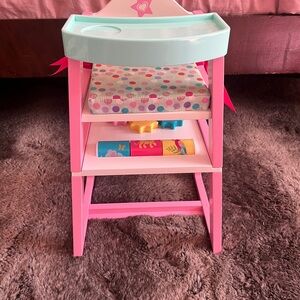 American Girl Pink and Mint Doll High Chair Bitty Baby